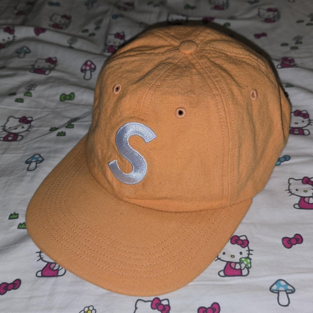 SS18 Supreme Washed Chambray S Logo 6-Panel Orange